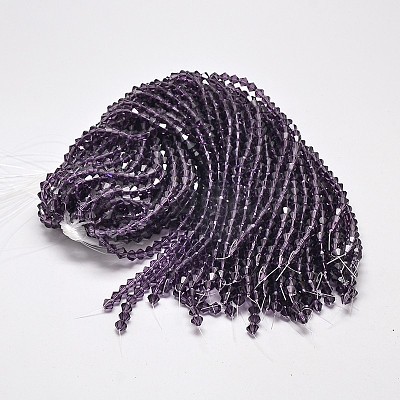 Imitate Austrian Crystal Bicone Glass Beads Strands GLAA-F029-3x3mm-04-1