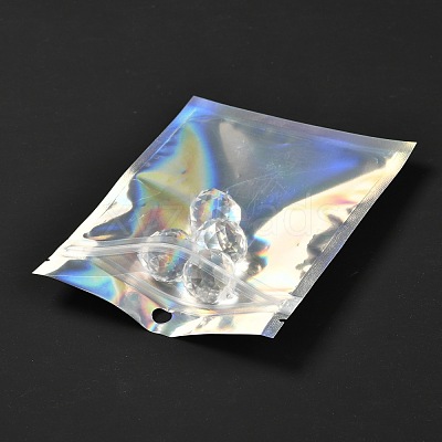 Rectangle Zip Top Plastic Glitter Holographic Bags OPP-I002-01B-1