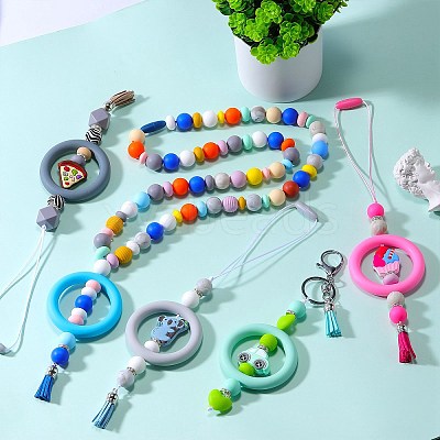 9Pcs Ring Food Grade Eco-Friendly Silicone Focal Beads JX895J-1