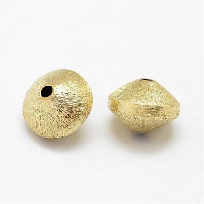 Brass Textured Beads KK-P095-48-1