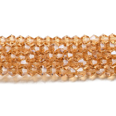 Transparent Electroplate Glass Beads Strands GLAA-F029-4mm-C18-1