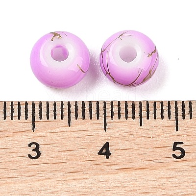 Opaque Spray Painted Glass Beads GLAA-G118-01F-1