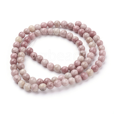 Natural Rhodonite Beads Strands G-G099-6mm-33-1