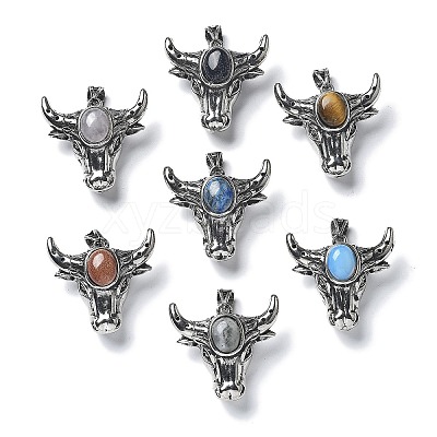 Natural & Synthetic Mixed Gemstone Pendant G-H083-03AS-1