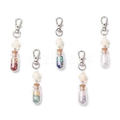 Natural & Synthetic Gemstone Pendant Decoration HJEW-JM03862-02-1