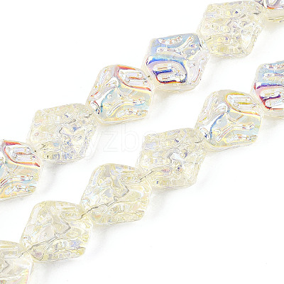 Transparency Electroplate Glass Beads Strands GLAA-T023-41A-08-1
