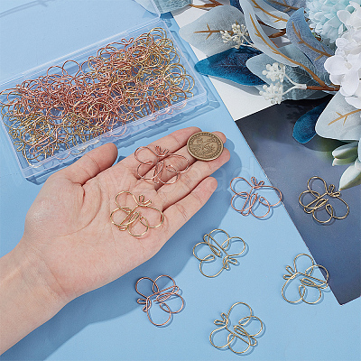 50Pcs 2 Colors Mini Iron Place Card Holders AJEW-CP0007-80-1