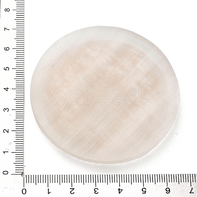 Flat Round Natural Selenite Slice Coasters AJEW-C042-01B-1