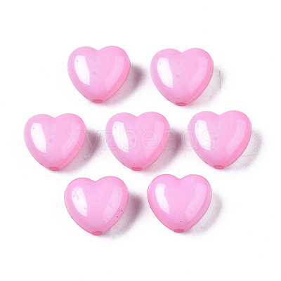 Pearl Pink Heart Acrylic Beads X-SACR-10X11-11-1