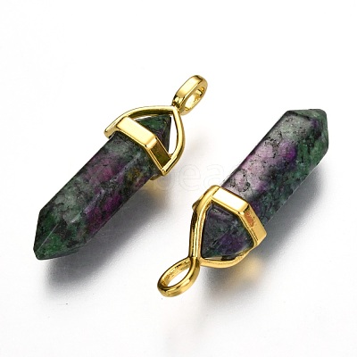 Natural Ruby in Zoisite Double Terminated Pointed Pendants G-G902-B15-1