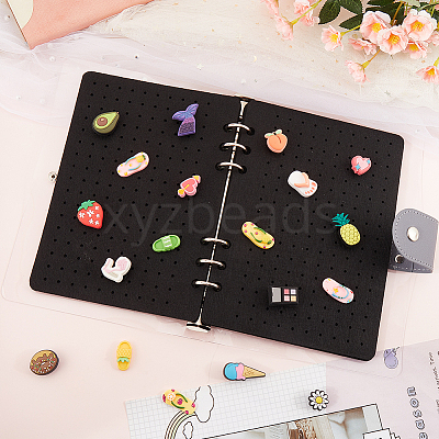 Felt Cloth Brooch Storage Loose-leaf Binder Notebook Albums with PVC Plastic Cover AJEW-WH20011-05B-1