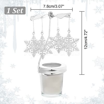 430 and 201 Stainless Steel Rotating Candlestick Tealight Candle Holder DJEW-WH0039-24P-1