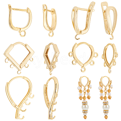 20Pcs 5 Styles Brass Hoop Earring Finding KK-HY0003-47-1