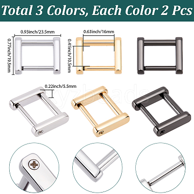 6Pcs 3 Colors Alloy Screw Shackle FIND-BM0001-63-1