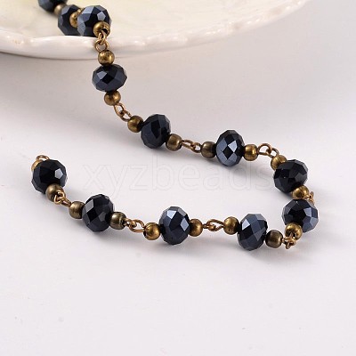 Handmade Glass Beaded Chains for Necklaces Bracelets Making AJEW-JB00187-03-1
