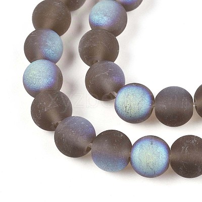 Frosted Transparent Glass Beads Strands GLAA-T032-T8mm-MBB02-1