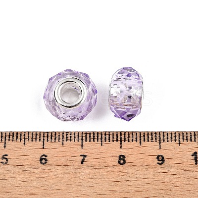 Baking Paint Transparent Glass European Beads GPDL-N004-C14mm-B04-1