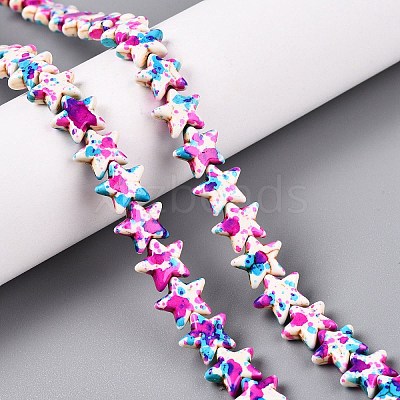 Spray Painted Synthetic Turquoise Beads Strands UNKW-T001-11E-1