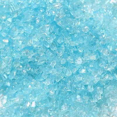 Transparent Electroplate Crushed Glass Craft GLAA-F123-07-1
