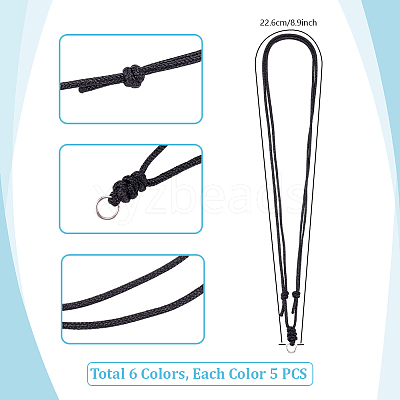 30Pcs 6 Colors Adjustable Nylon Thread Necklaces Making AJEW-PH01642-1