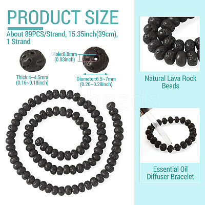 1 Strand Natural Lava Rock Beads Strands G-TA0003-44A-1