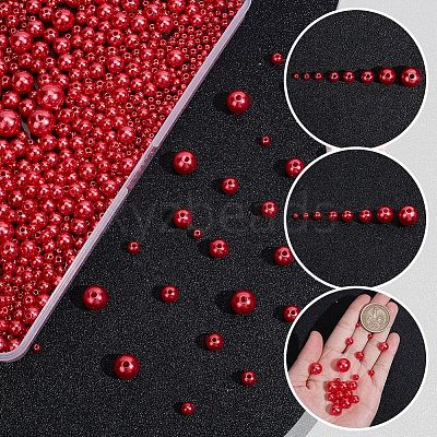 2120Pcs 8 Styles Imitation Pearl Resin Beads Strands RESI-AR0001-47-1