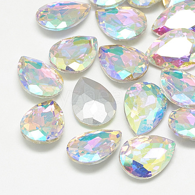 Pointed Back Glass Rhinestone Cabochons RGLA-T081-6x8mm-05-1