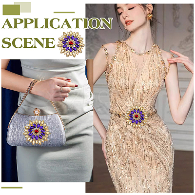 2Pcs Alloy Glass Rhinestone Cabochons FIND-FG0004-83G-1
