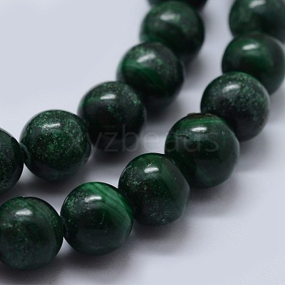 Natural Malachite Beads Strands G-F571-27B2-8mm-1
