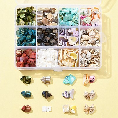 198G 11 Styles Natural Mixed Shell Beads Sets BSHE-FS0001-05-1