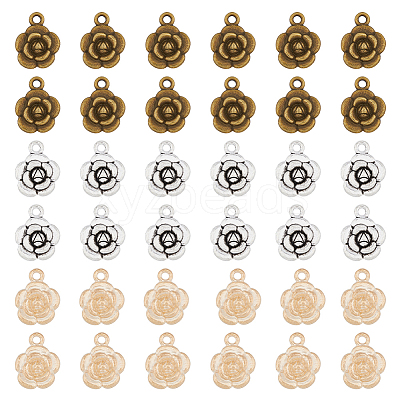 90Pcs 3 Colors Tibetan Style Alloy Pendants FIND-DC0004-18-1