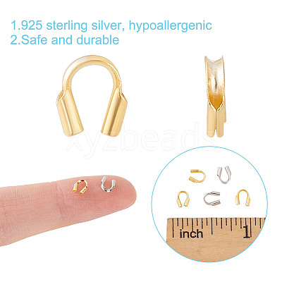 40Pcs 2 Colors 925 Sterling Silver Wire Guardian FIND-GO0002-71-1
