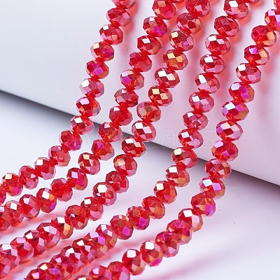 Electroplate Glass Beads Strands X-EGLA-A034-T4mm-B06-1