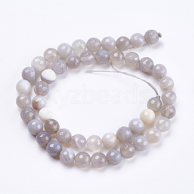 Natural Striped Agate/Banded Agate Beads Strands G-P364-06-8mm-1