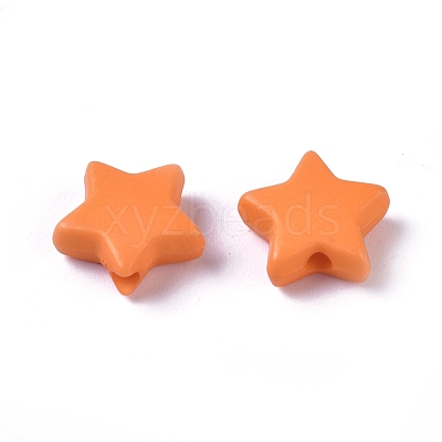 Opaque Acrylic Beads X-SACR-WH0002-07F-1