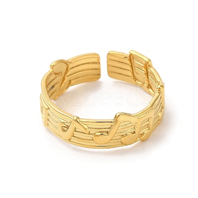 Ion Plating(IP) 304 Stainless Steel Cuff Wide Band Finger Rings RJEW-L107-015G-1