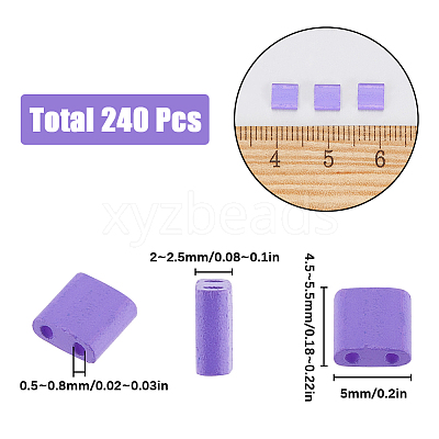 240Pcs 2-Hole Baking Paint Opaque Colours Glass Seed Beads SEED-SC0001-12D-1