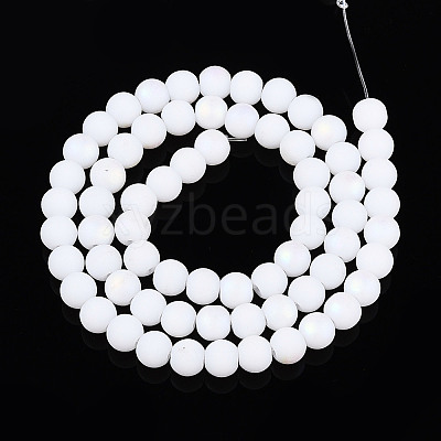 Frosted Opaque Glass Beads Strands GLAA-T032-P6mm-MBB02-1