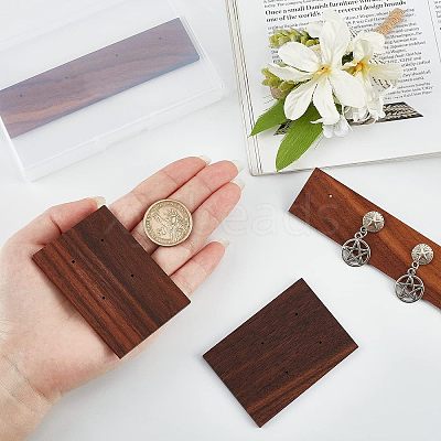 4Pcs 2 Style Black Walnut Earring Display Stand EDIS-FG0001-45-1