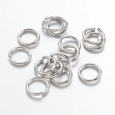 Platinum Plated Brass Round Open Jump Rings for Jewelry DIY X-JRC7mm-NF-1