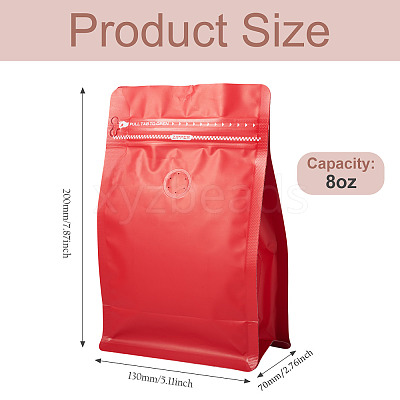 10Pcs BOPP and Aluminized PET and PE Resealable Coffee Zipper Bags with Valve ABAG-TA0001-93E-1