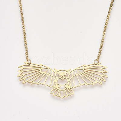 201 Stainless Steel Pendant Necklaces NJEW-T009-JN060-2-40-1