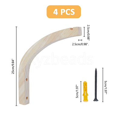 Wooden Wall Mounted Hanging Plant Hooks WOOD-WH0034-53-1