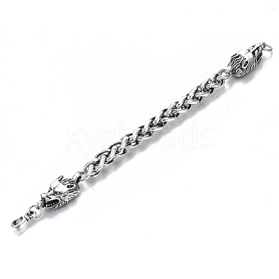 Men's Alloy Wheat Chain Bracelets BJEW-T014-07AS-1