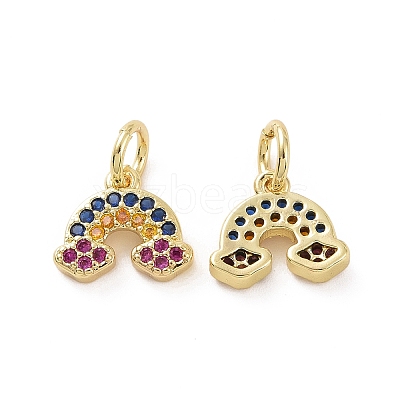 Brass Micro Pave Cubic Zirconia Charms KK-E068-VF178-1