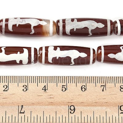Rice Shape Tibetan Style dZi Beads Strands G-A269-A22-01-1
