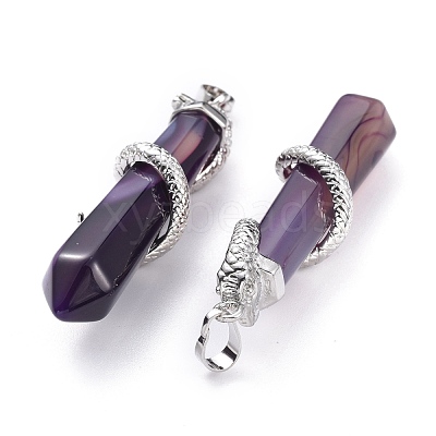 Natural Agate Big Pointed Pendants G-F696-B11-1