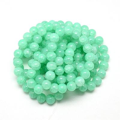 Baking Paint Crackle Glass Bead Strands DGLA-Q023-4mm-YS19-1
