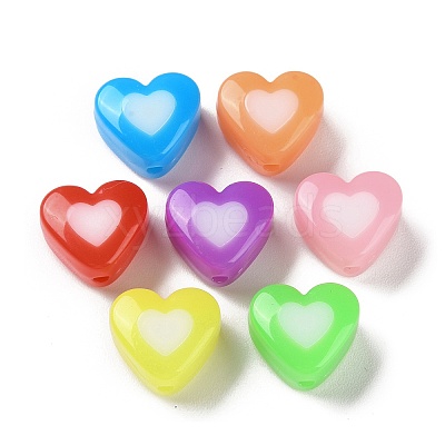 Two Tone Opaque Acrylic Beads X-SACR-I005-05A-1