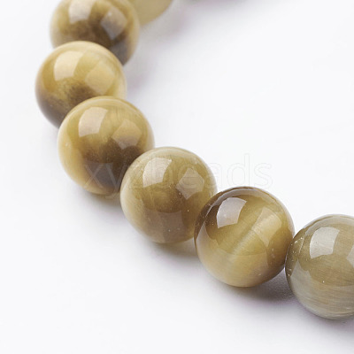 Natural Gold Tiger Eye Beads Strands G-C076-10mm-1AA-1